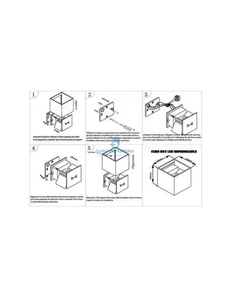 LED-Wandleuchte Würfel 12W Doppelemission 3000K Anthrazit IP65